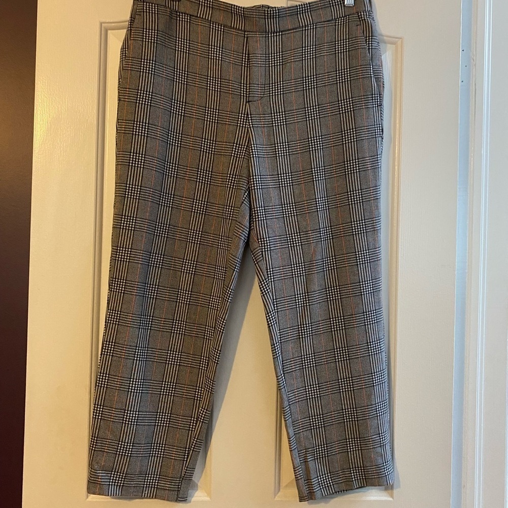 Plaid skinny dress pants